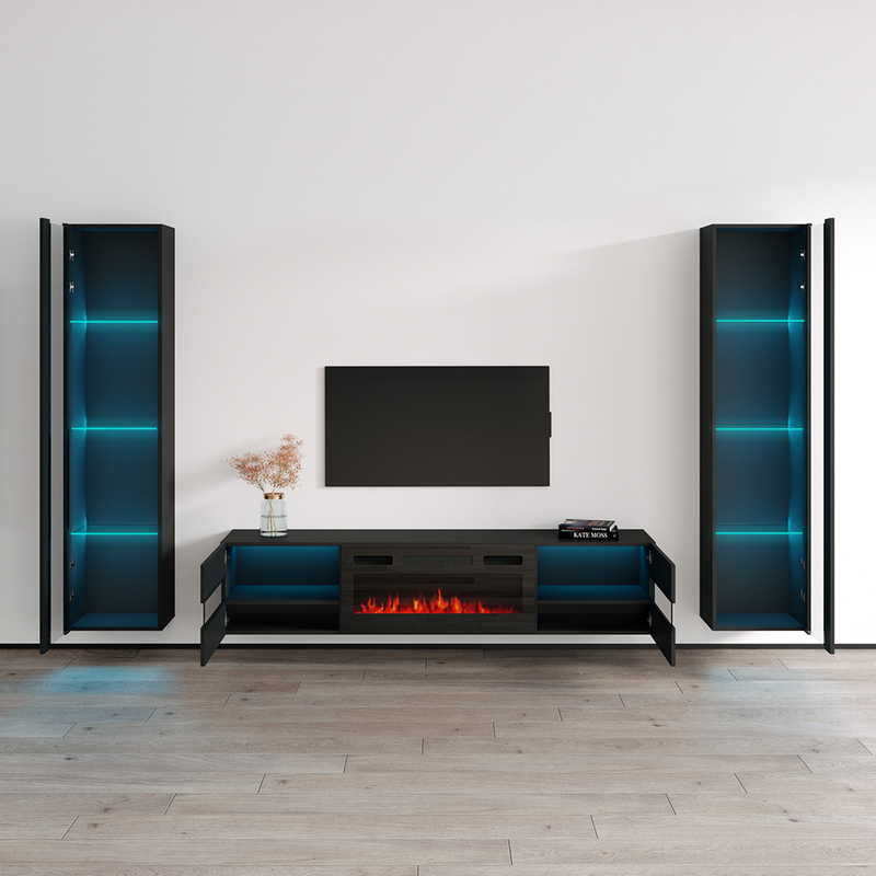 Metro BL-EF Floating Fireplace Entertainment Center - Meble Furniture