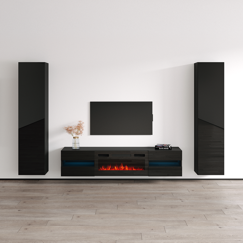 Metro BL-EF Floating Fireplace Entertainment Center - Meble Furniture