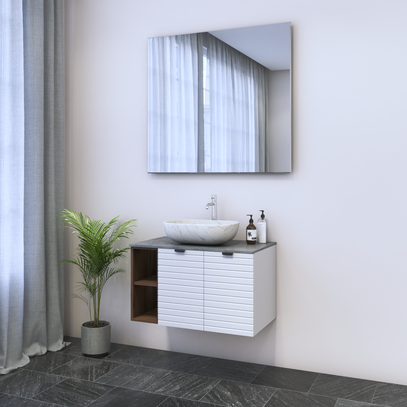 Capri 2D 60 Floating Bathroom Vanity with Shelf - Meble Furniture