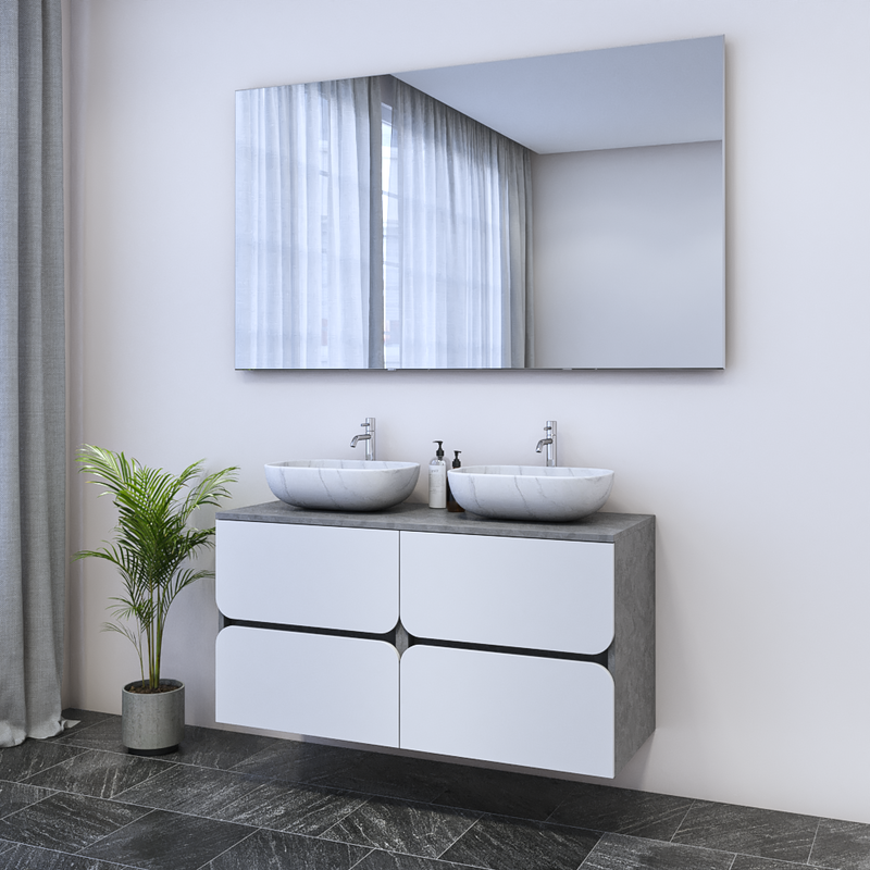 Azurro 4S 120 Double Sink Floating Bathroom Vanity - Meble Furniture