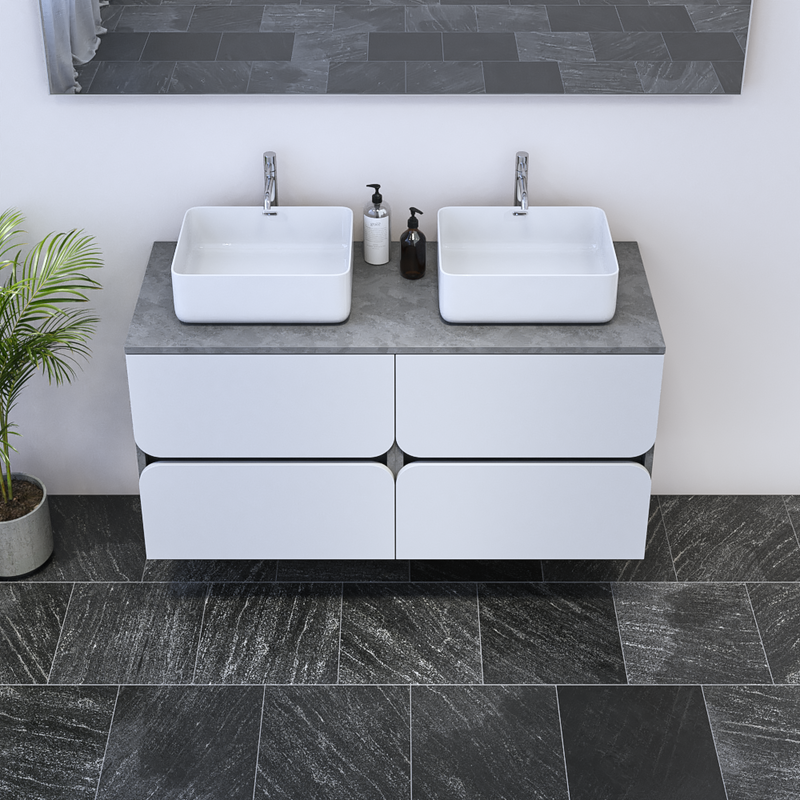 Azurro 4S 120 Double Sink Floating Bathroom Vanity - Meble Furniture