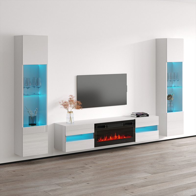 Metro BL-EF Floating Fireplace Entertainment Center - Meble Furniture