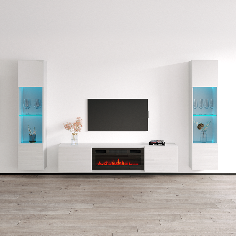 Cali BL-EF Floating Fireplace Entertainment Center - Meble Furniture